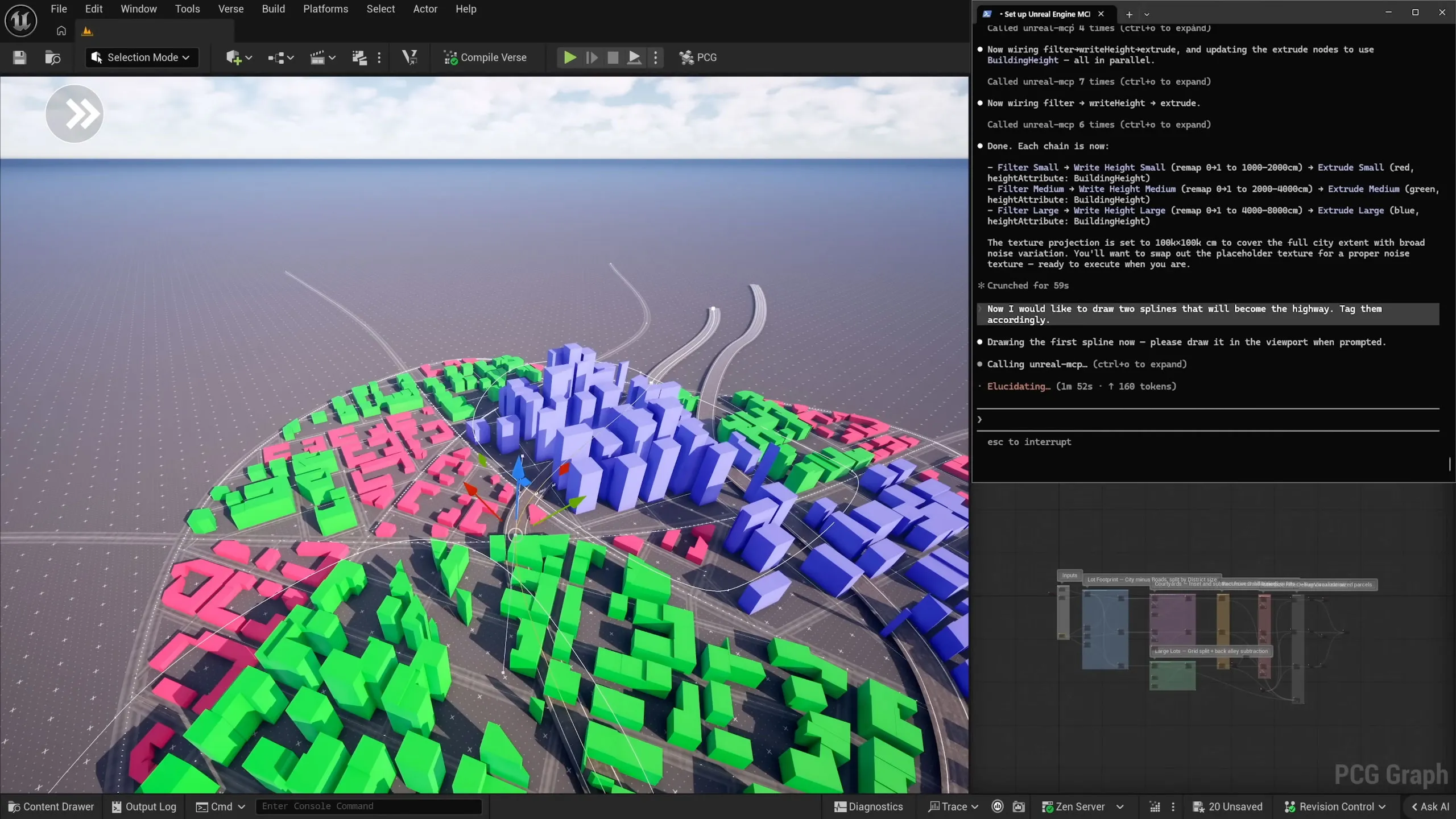 Screenshot of AI enabled city building process.