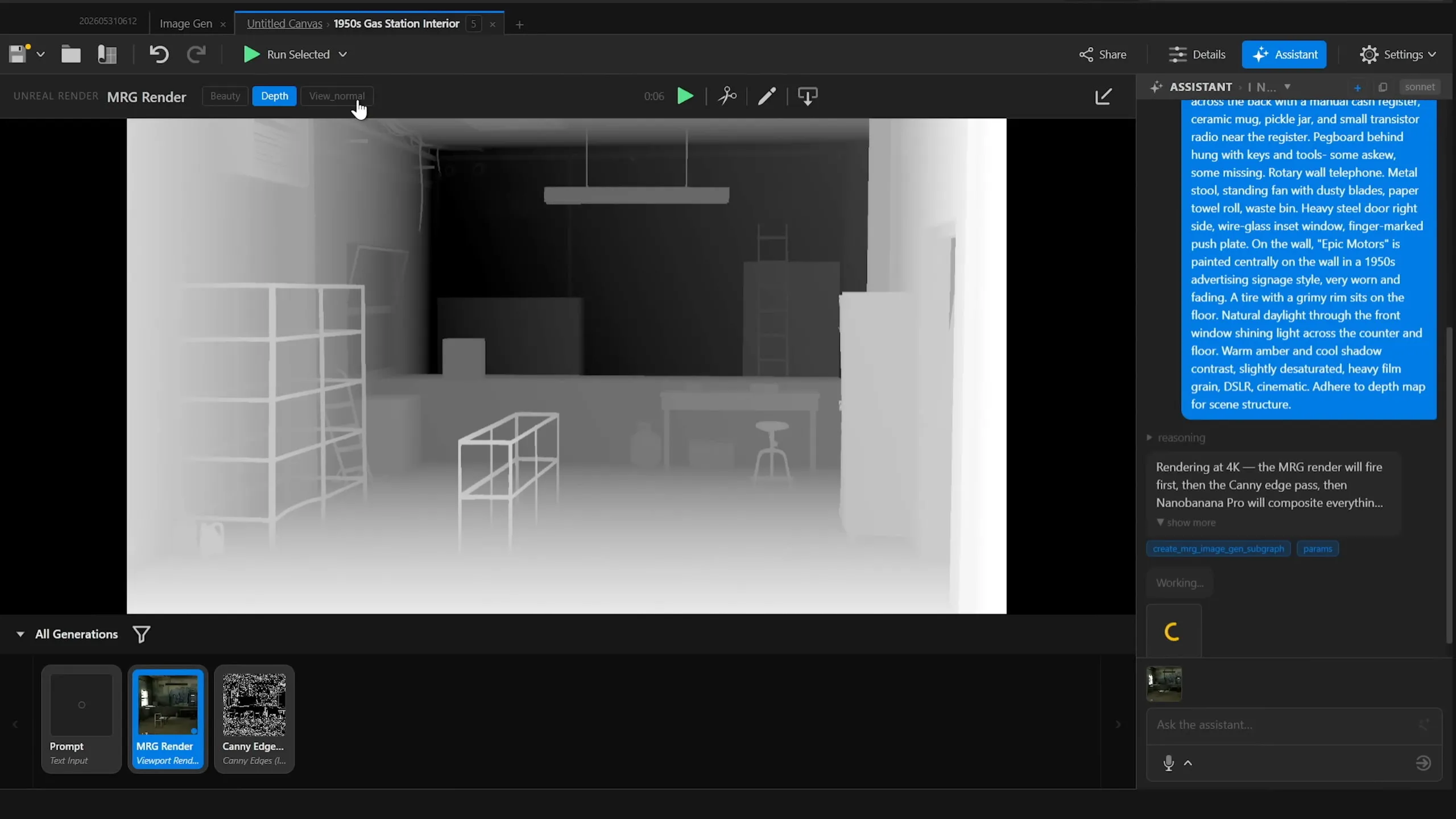 Screenshot of static media scene creation process.