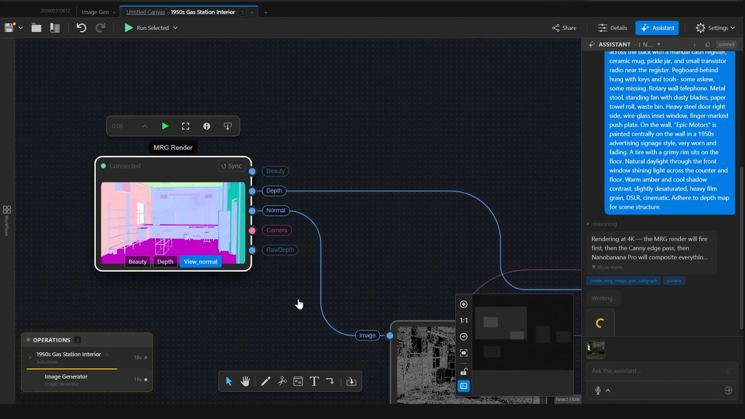 Screenshot of static media scene creation process.