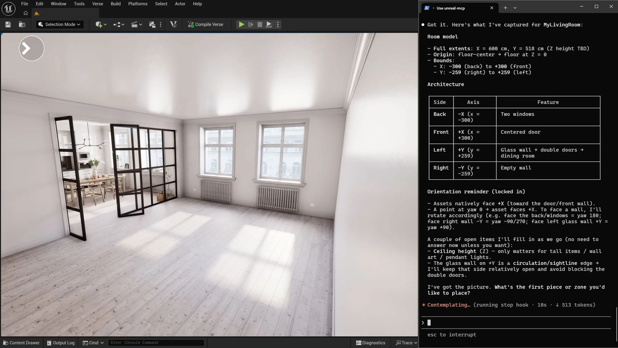 Screenshot of apartment room dressing demo.