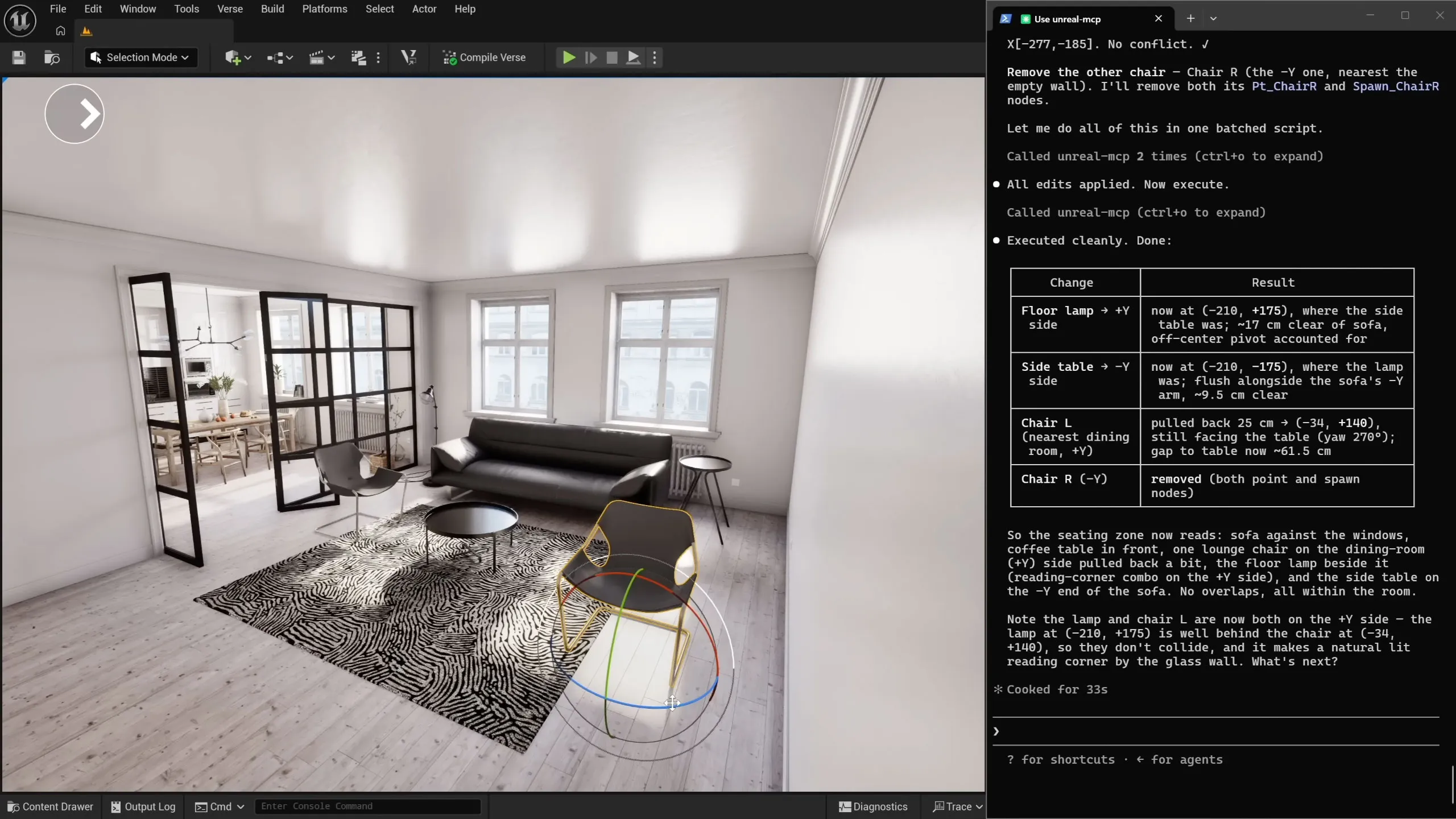 Screenshot of apartment room dressing demo.